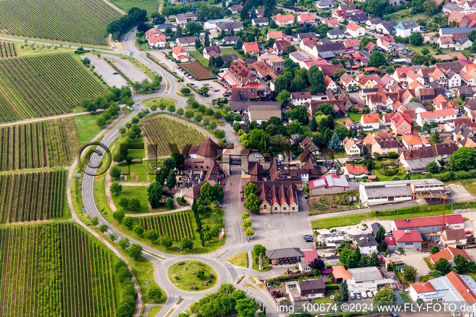 District Schweigen in Schweigen-Rechtenbach in the state Rhineland-Palatinate, Germany out of the air