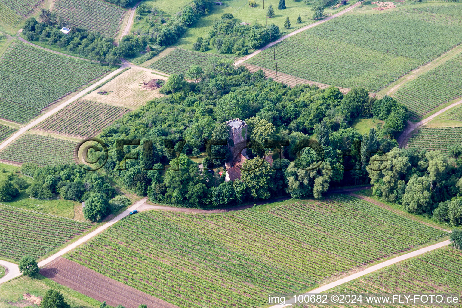 Drone recording of District Schweigen in Schweigen-Rechtenbach in the state Rhineland-Palatinate, Germany