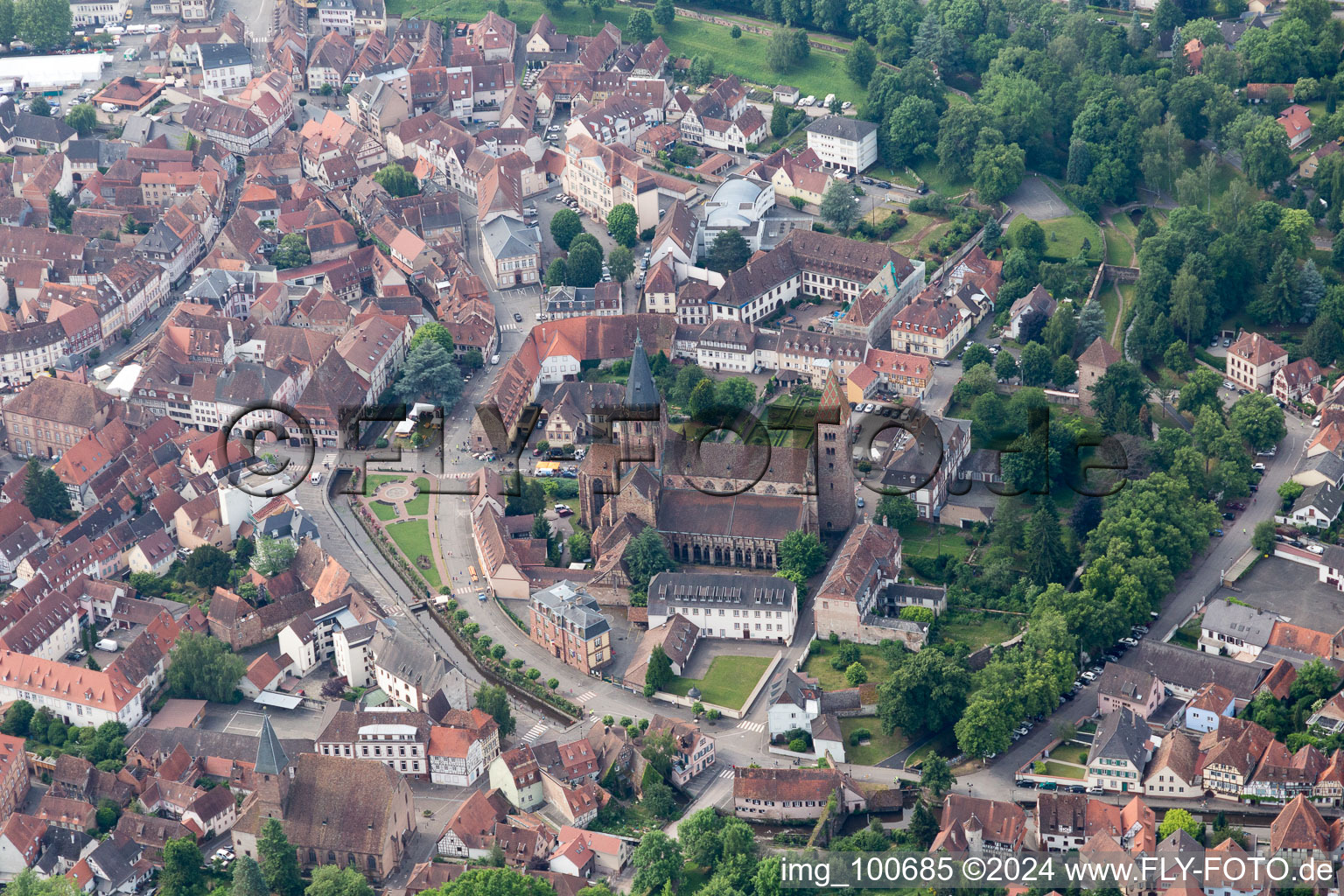 Aerial photograpy of Wissembourg in the state Bas-Rhin, France