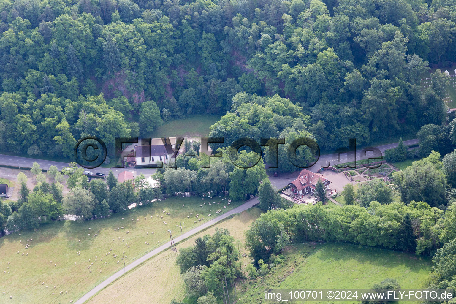 Oblique view of Sankt Germannshof in the state Rhineland-Palatinate, Germany