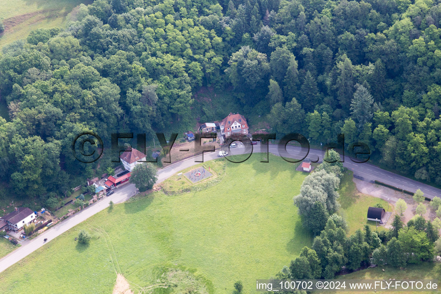 Sankt Germannshof in the state Rhineland-Palatinate, Germany from above