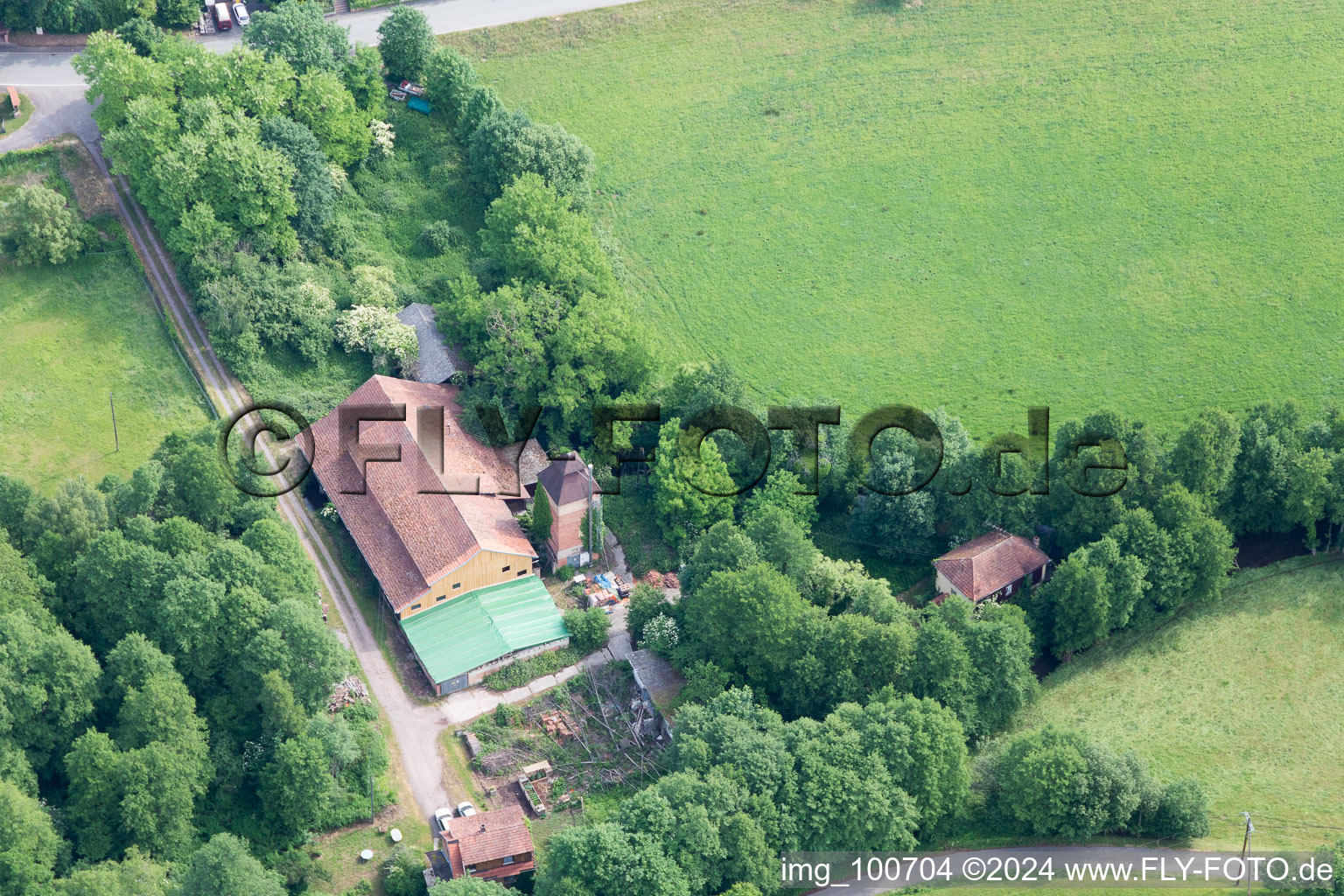 Sankt Germannshof in the state Rhineland-Palatinate, Germany seen from above