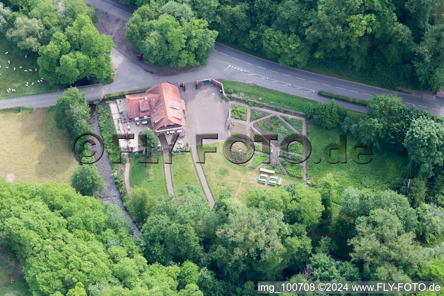 Sankt Germannshof in the state Rhineland-Palatinate, Germany viewn from the air