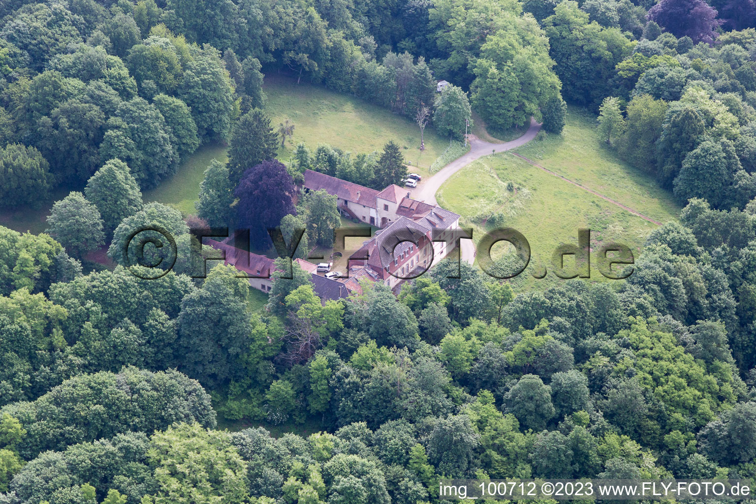 Sankt Germannshof in the state Rhineland-Palatinate, Germany from the drone perspective