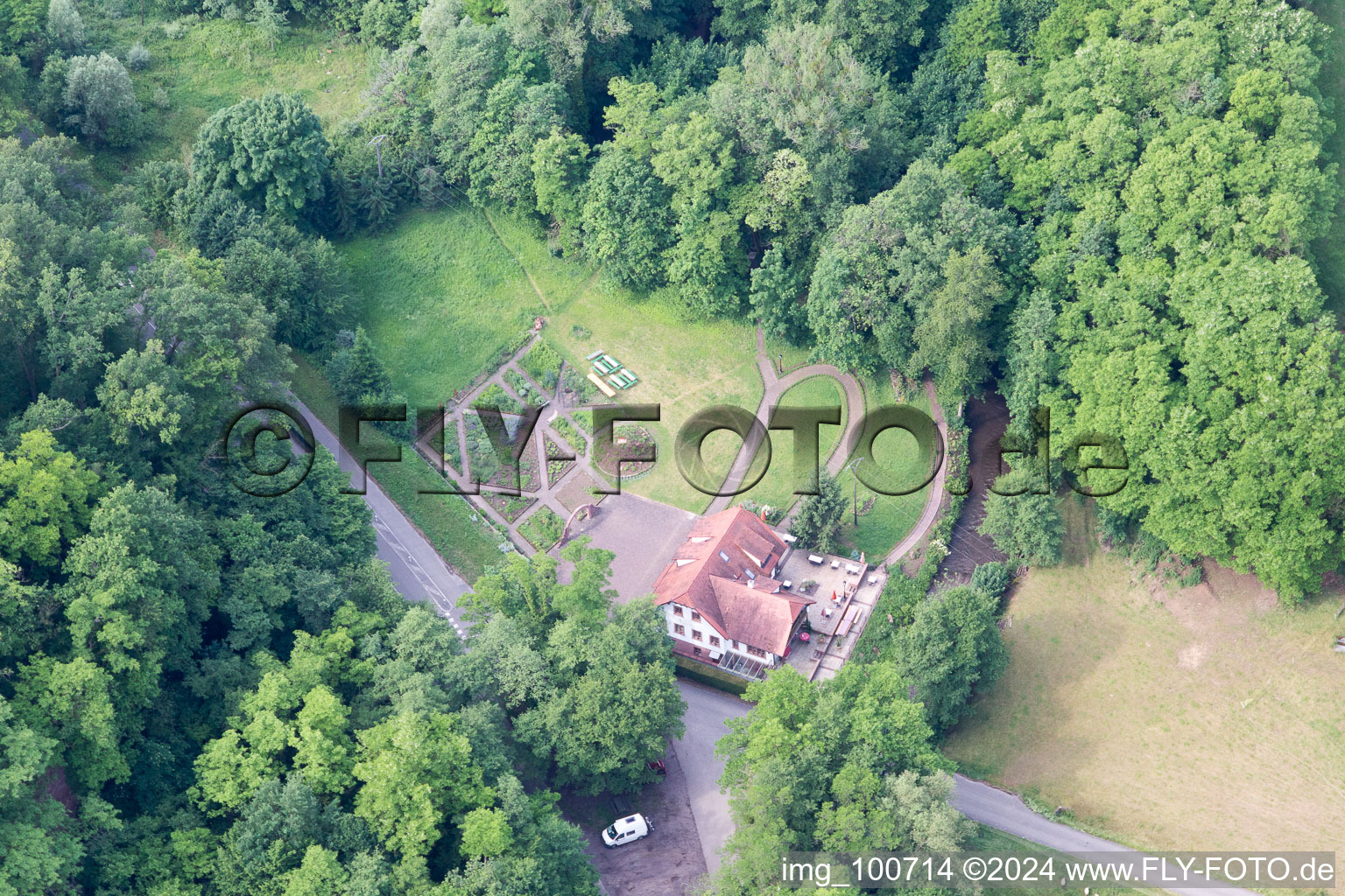 Sankt Germannshof in the state Rhineland-Palatinate, Germany from a drone