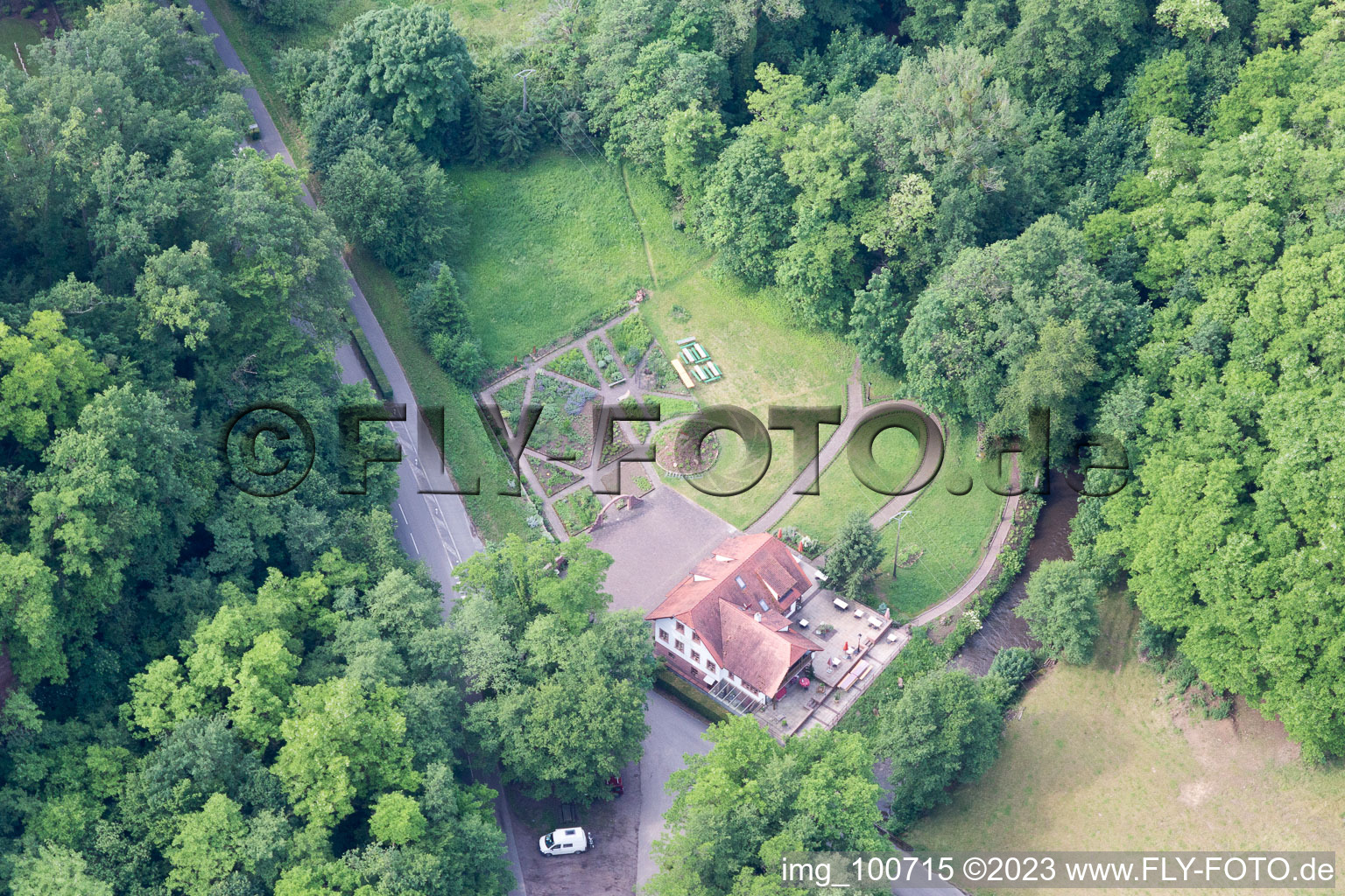 Sankt Germannshof in the state Rhineland-Palatinate, Germany seen from a drone