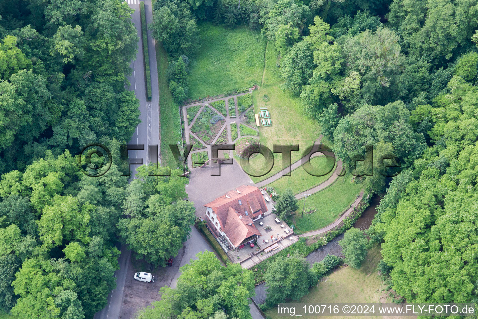 Aerial view of Sankt Germannshof in the state Rhineland-Palatinate, Germany