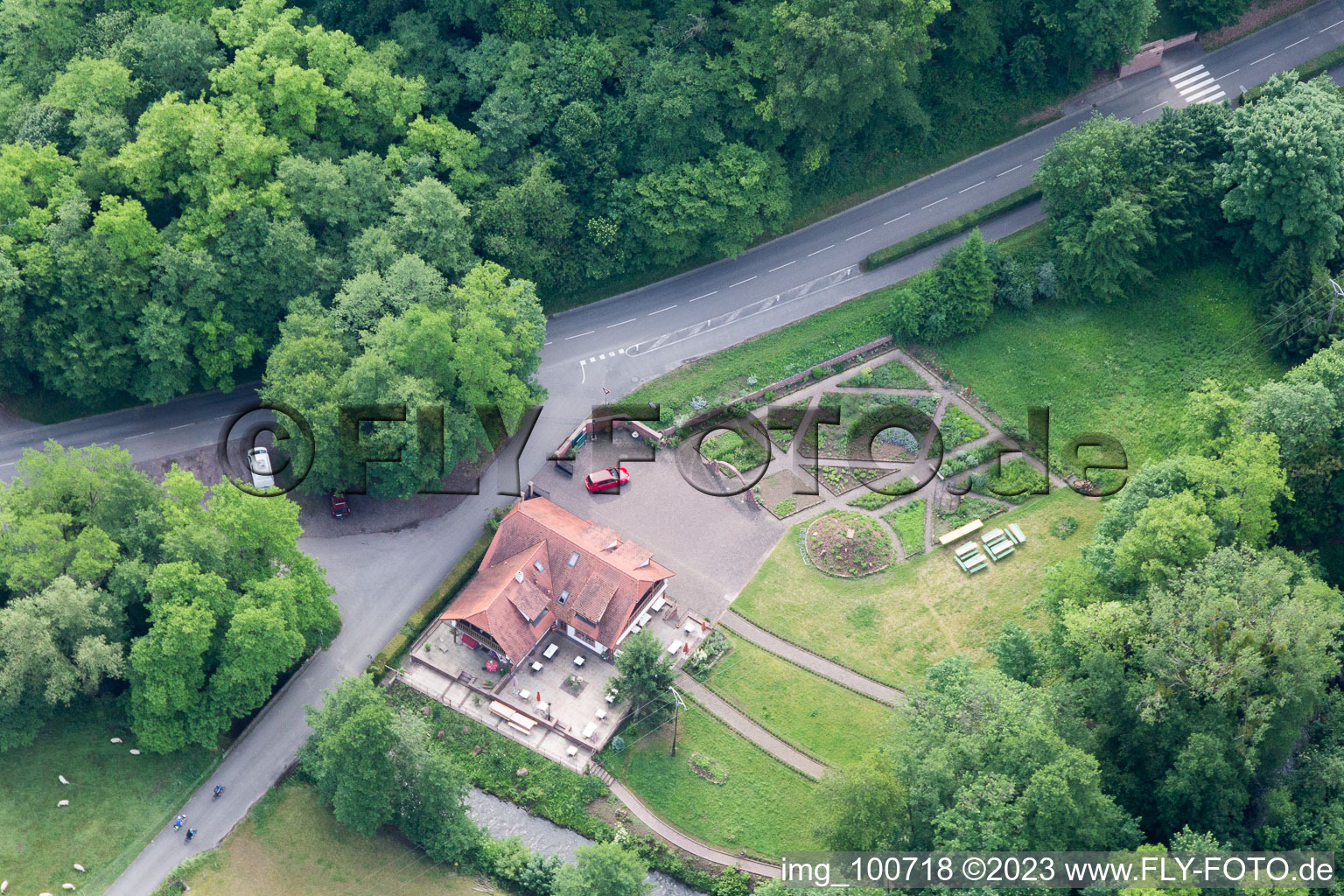Oblique view of Sankt Germannshof in the state Rhineland-Palatinate, Germany