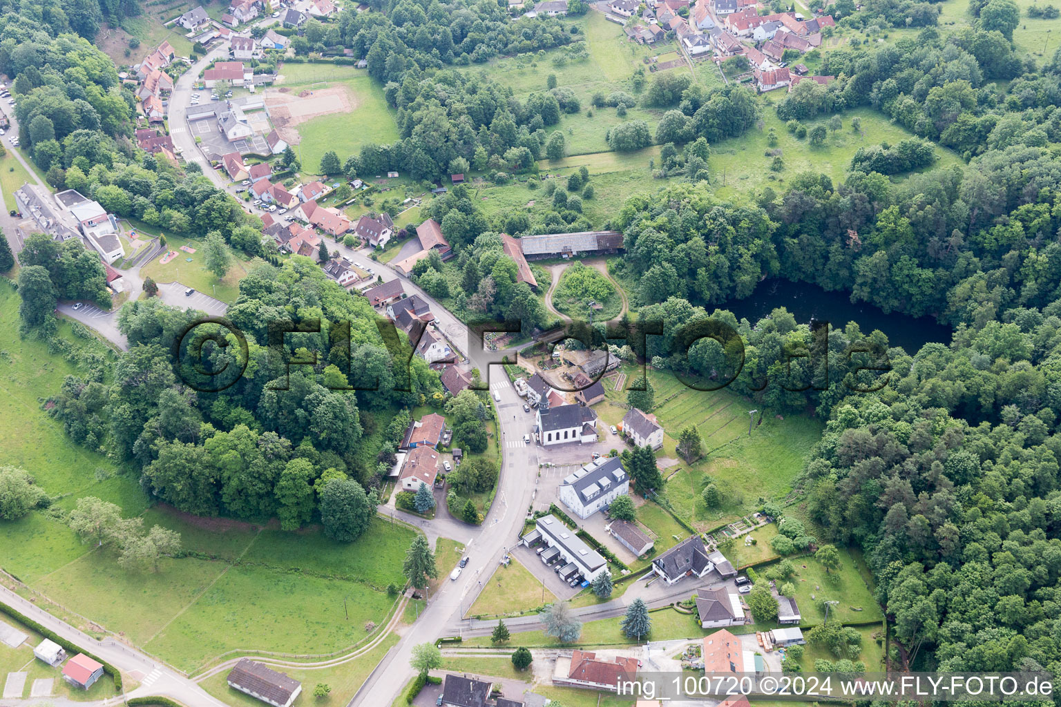 Aerial photograpy of Weiler in the state Bas-Rhin, France