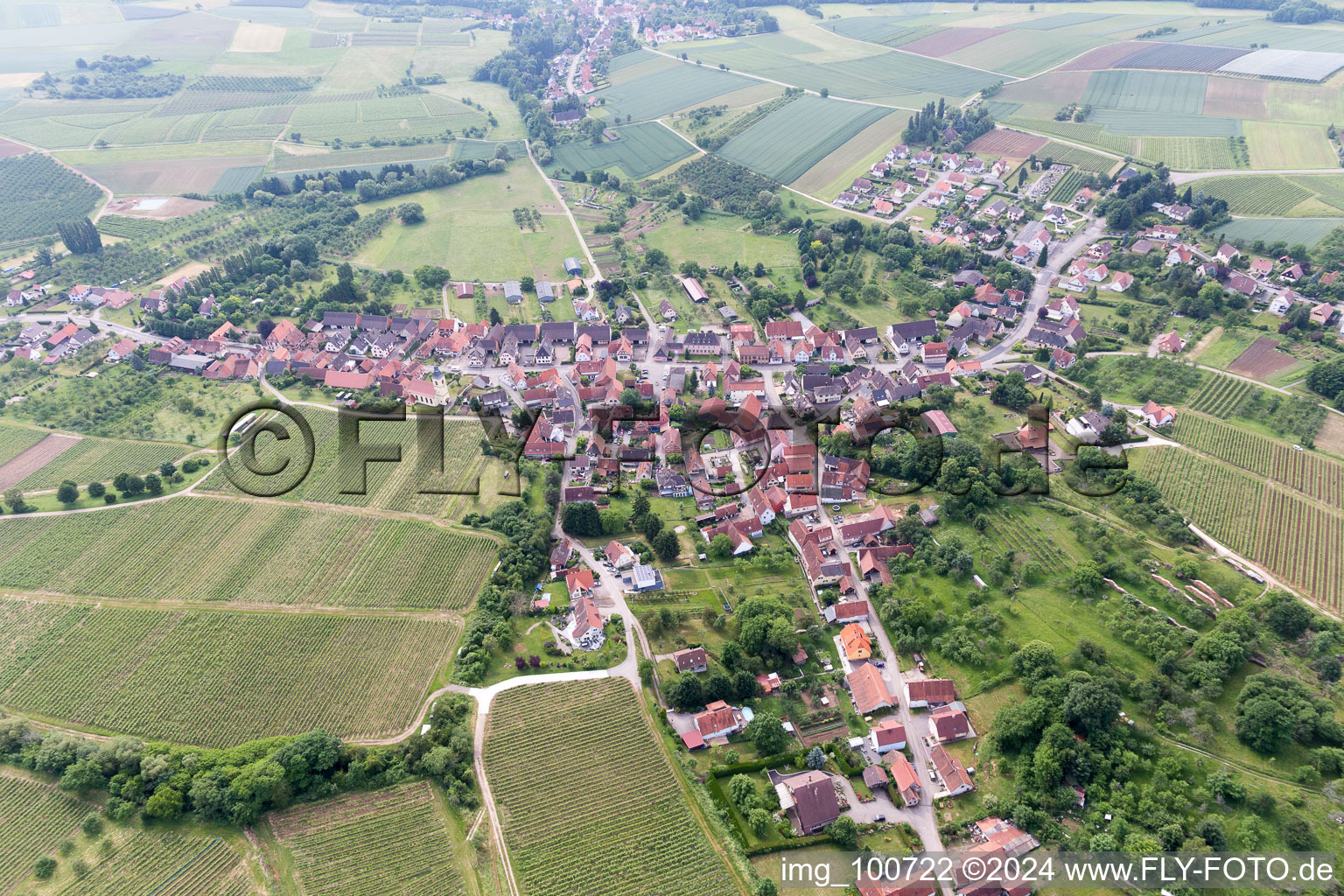 Rott in the state Bas-Rhin, France from above