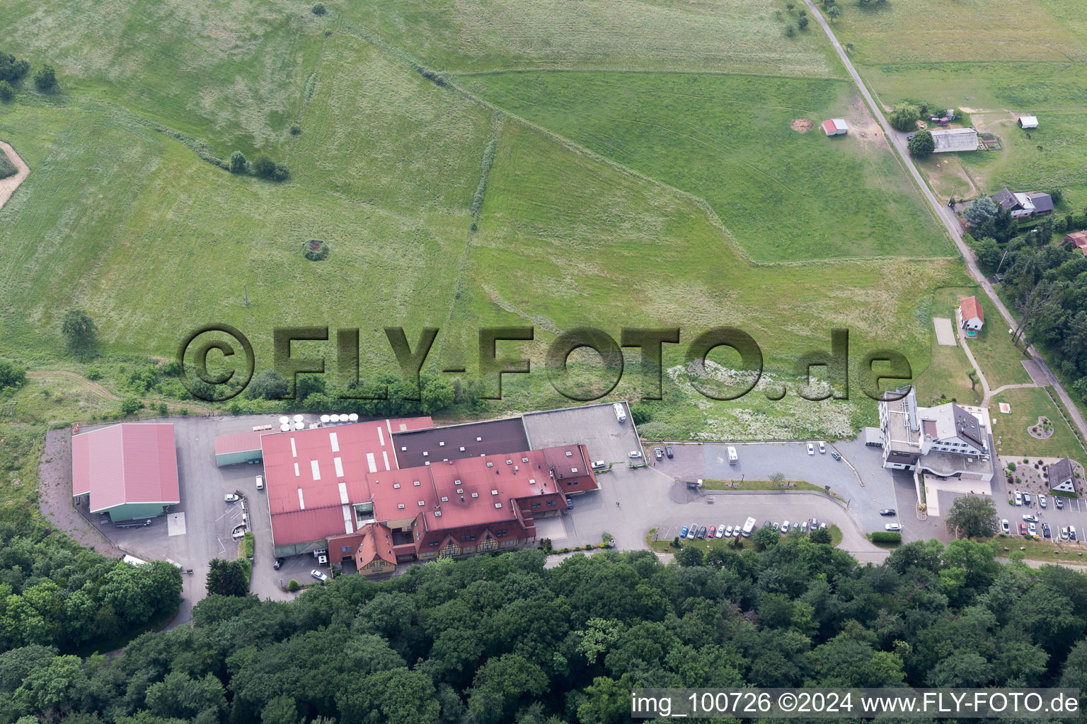 Cleebourg in the state Bas-Rhin, France seen from above