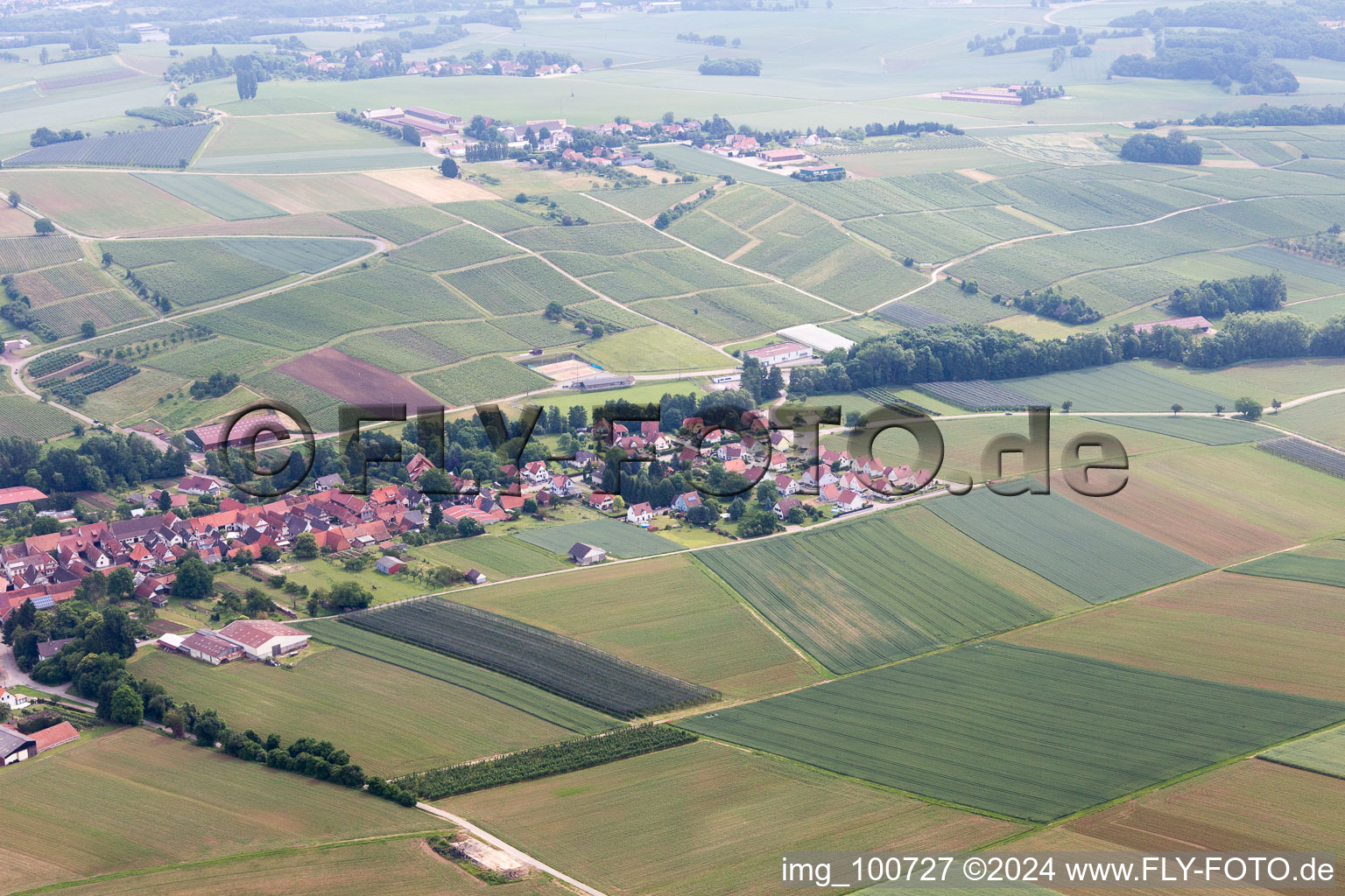 Aerial photograpy of Steinseltz in the state Bas-Rhin, France