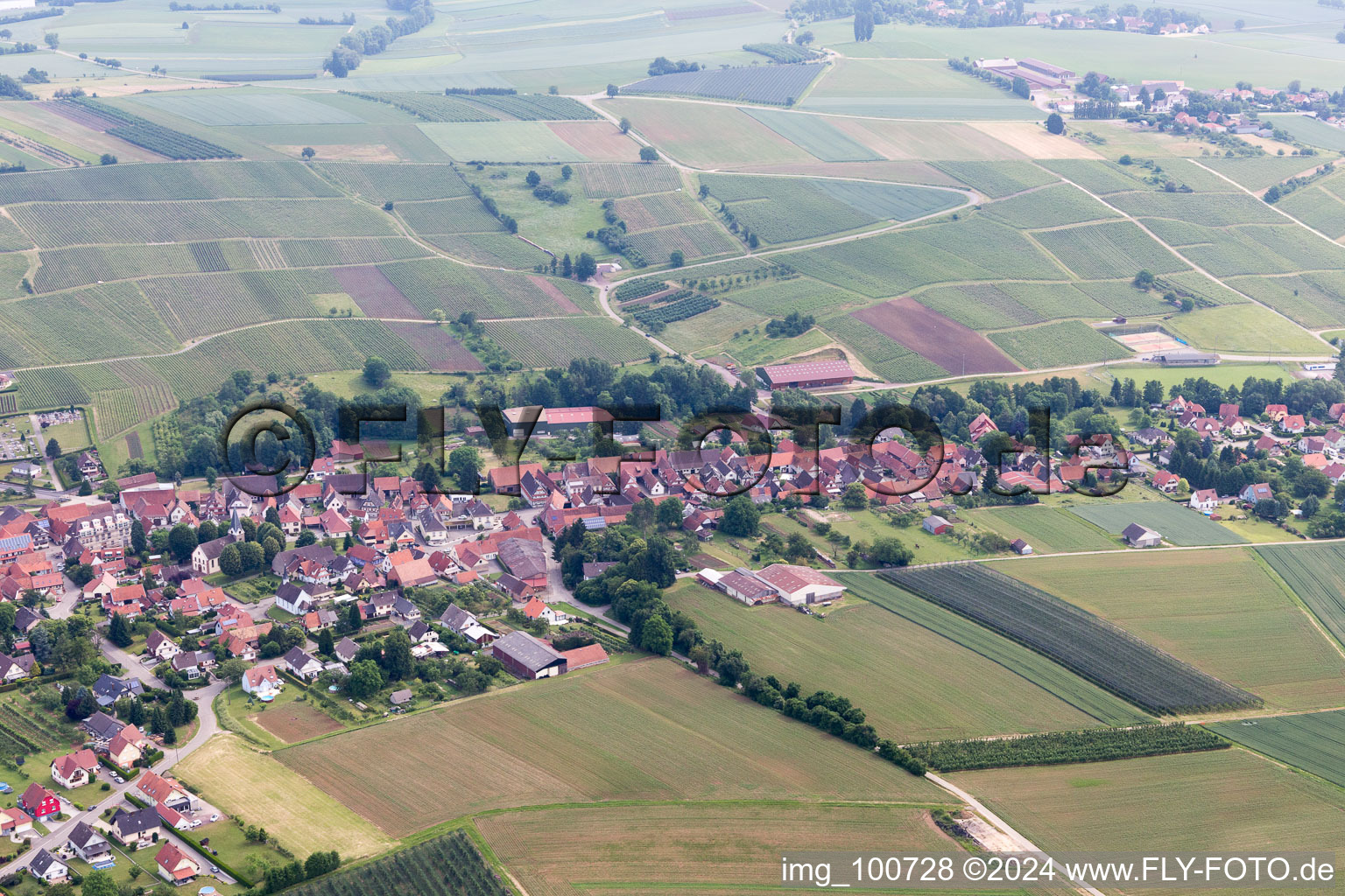 Oblique view of Steinseltz in the state Bas-Rhin, France