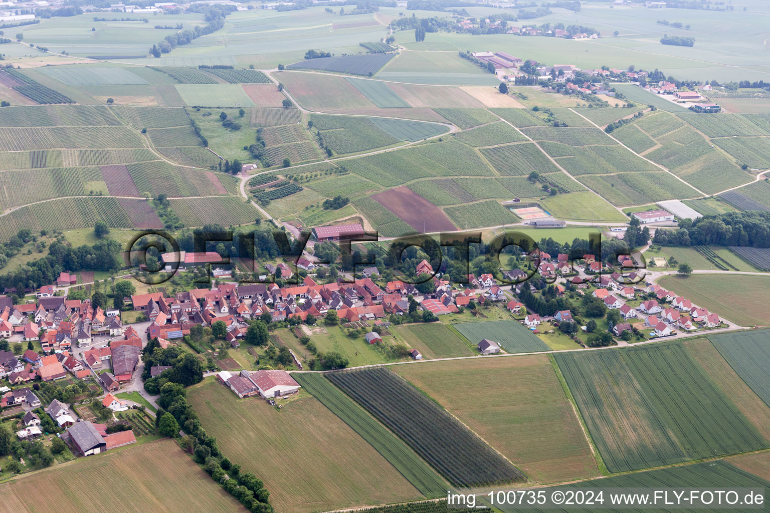 Drone recording of Steinseltz in the state Bas-Rhin, France