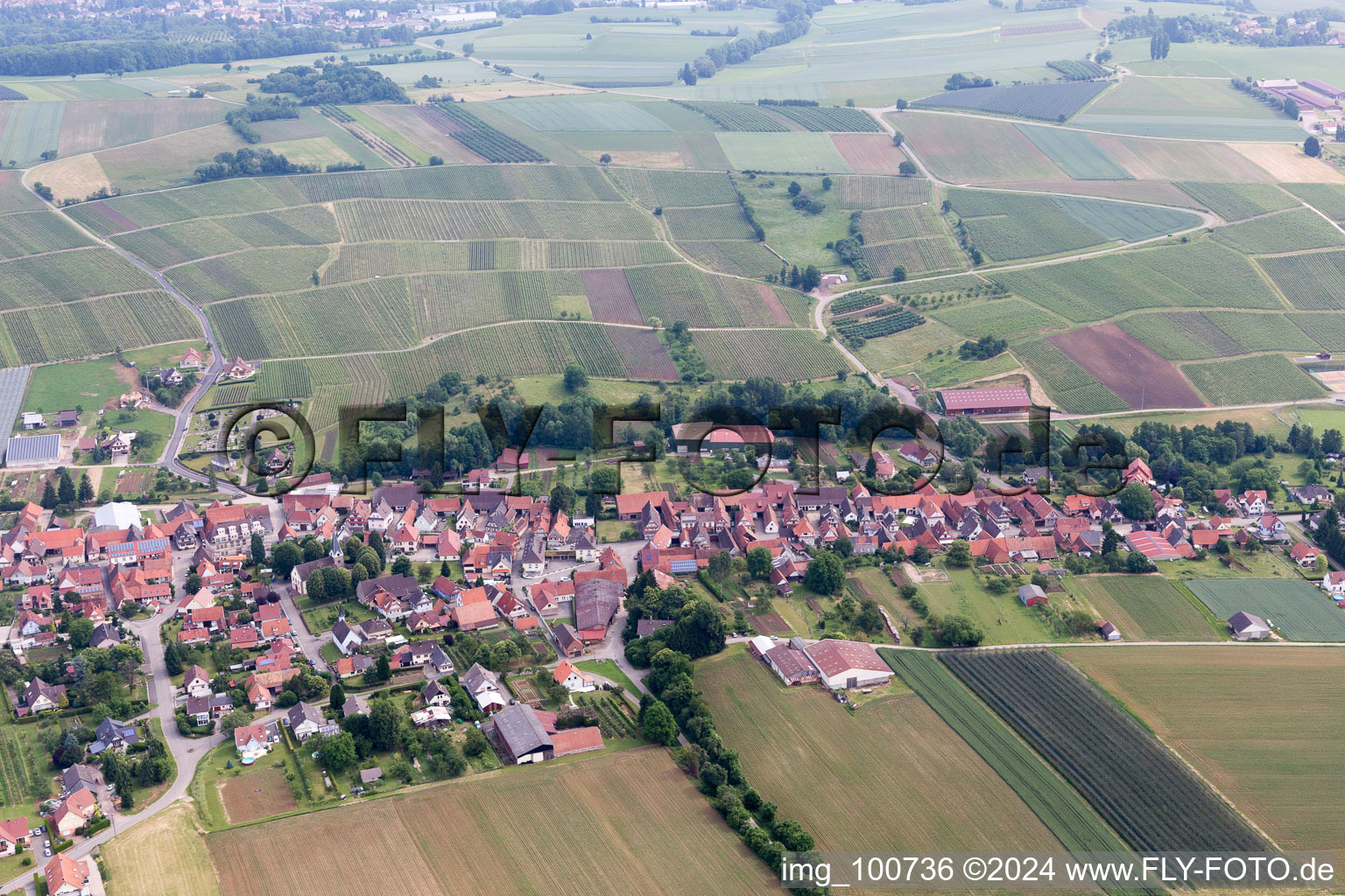 Drone image of Steinseltz in the state Bas-Rhin, France