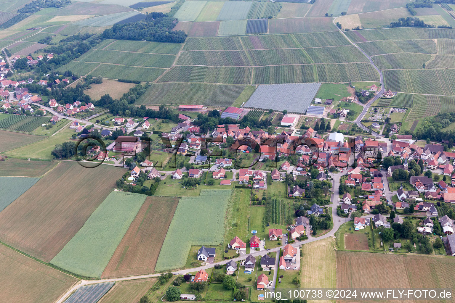 Steinseltz in the state Bas-Rhin, France from a drone