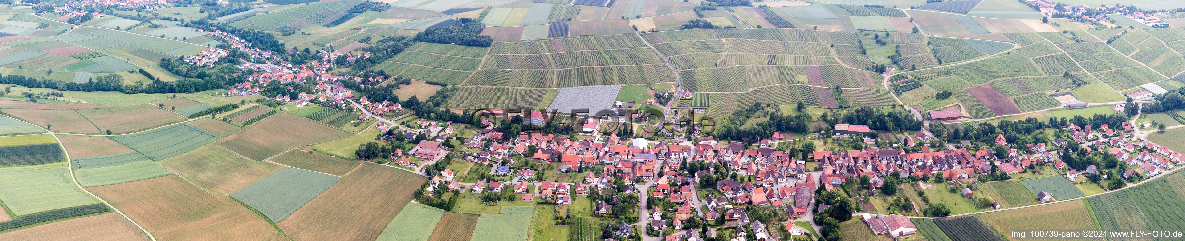 Aerial view of Panorama in Steinseltz in the state Bas-Rhin, France