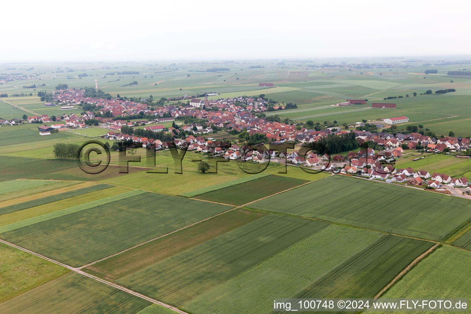 Schleithal in the state Bas-Rhin, France from the plane