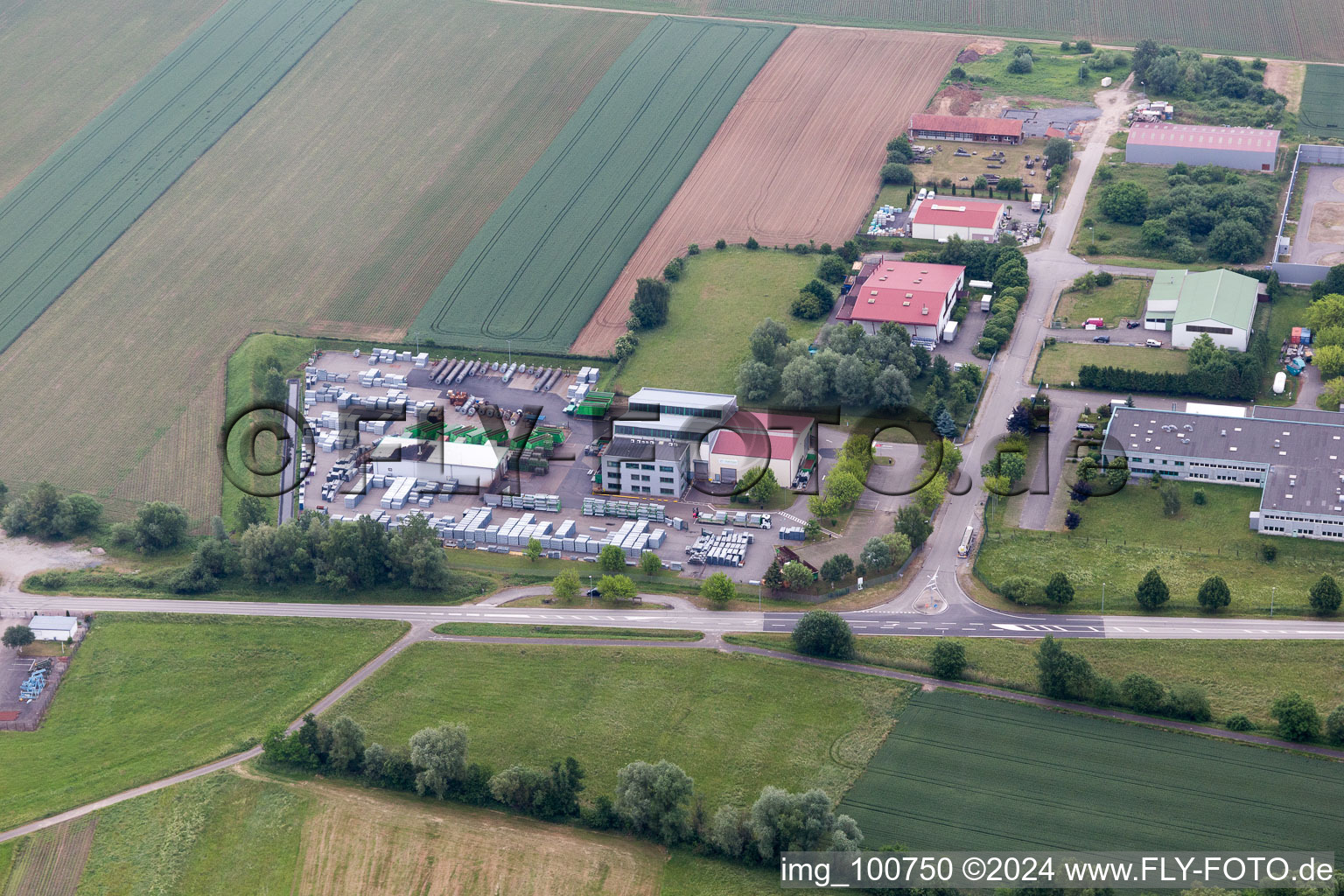 Drone recording of Niederlauterbach in the state Bas-Rhin, France