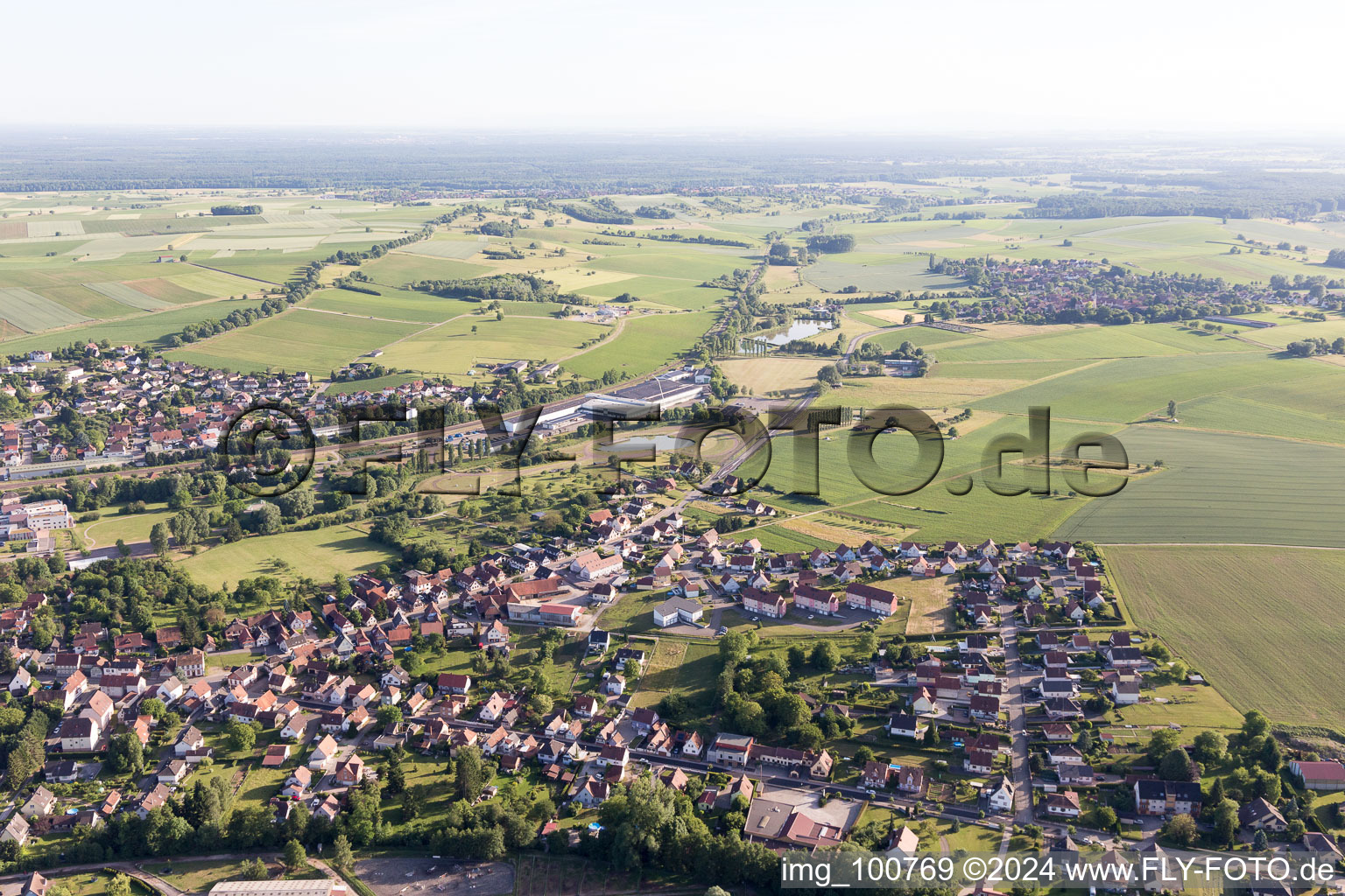 Retschwiller in the state Bas-Rhin, France seen from above