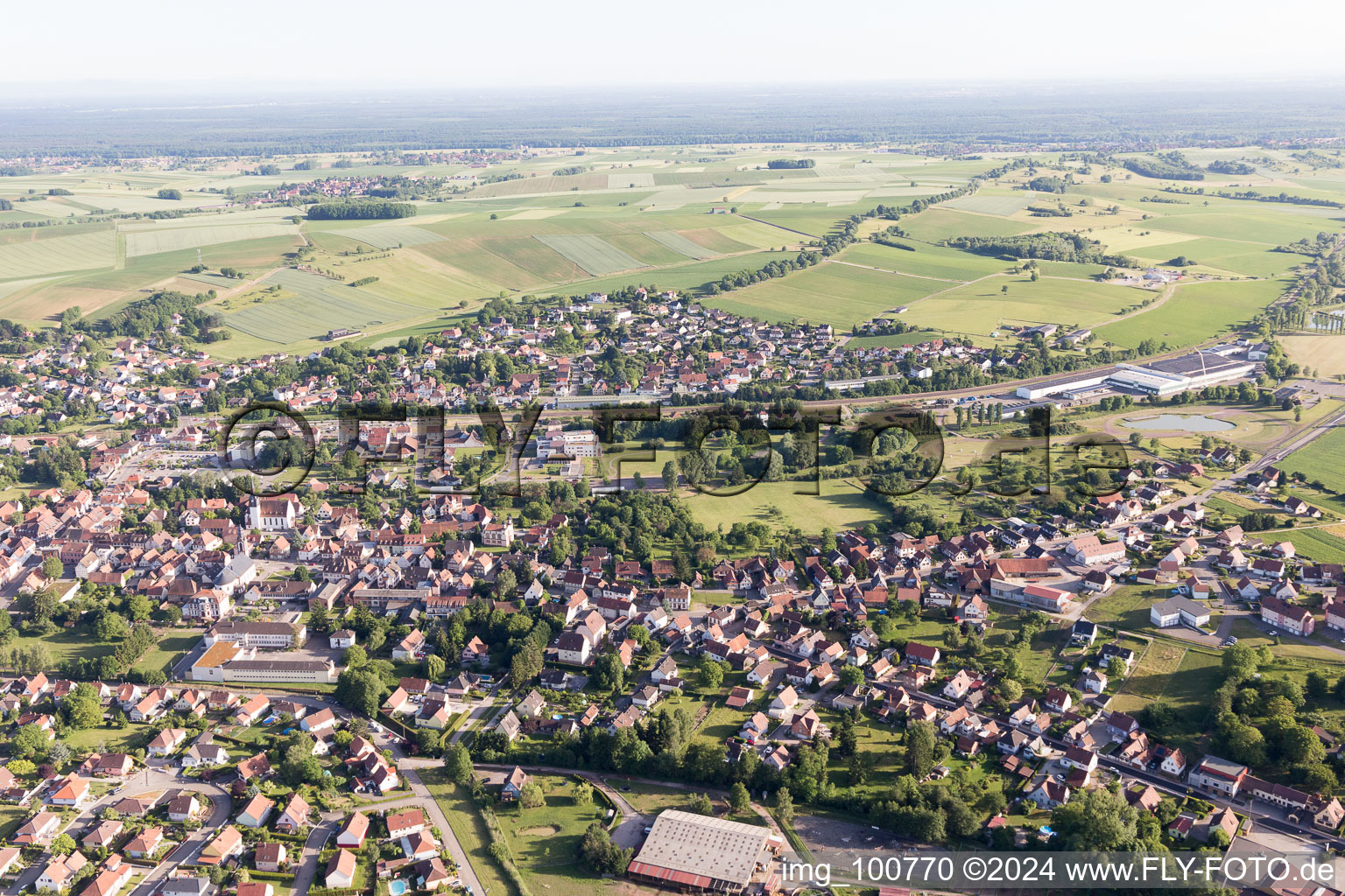 Retschwiller in the state Bas-Rhin, France from the plane