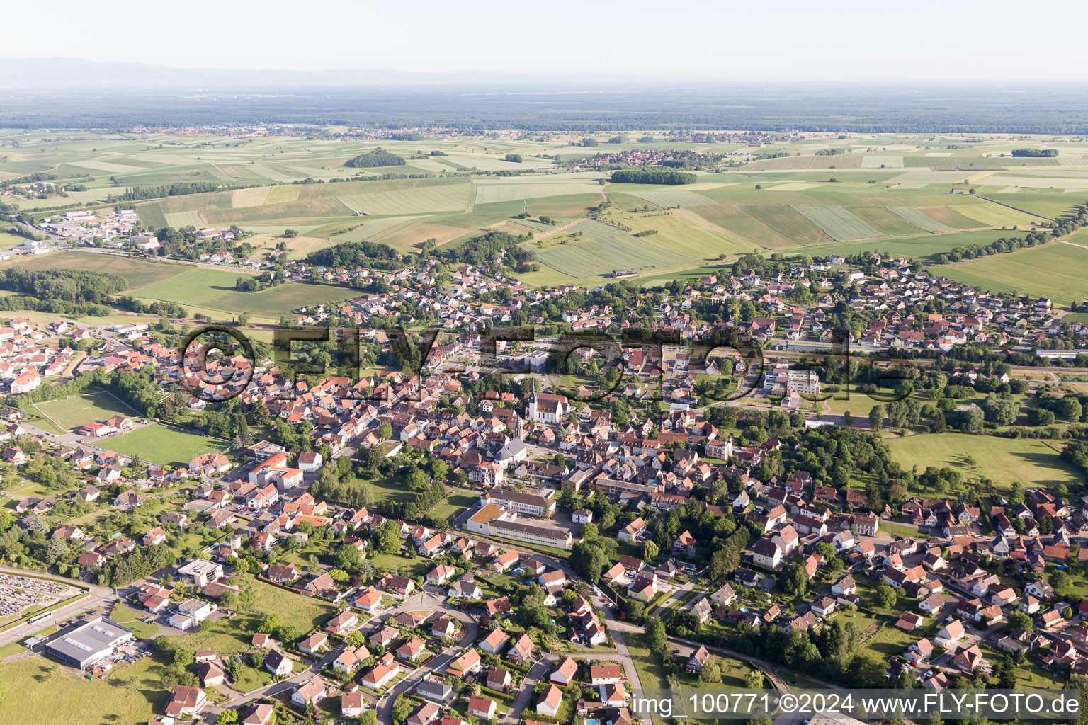 Bird's eye view of Retschwiller in the state Bas-Rhin, France