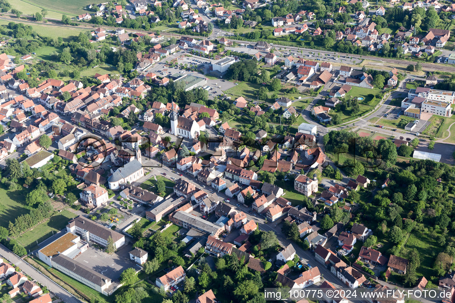 Soultz-sous-Forêts in the state Bas-Rhin, France out of the air