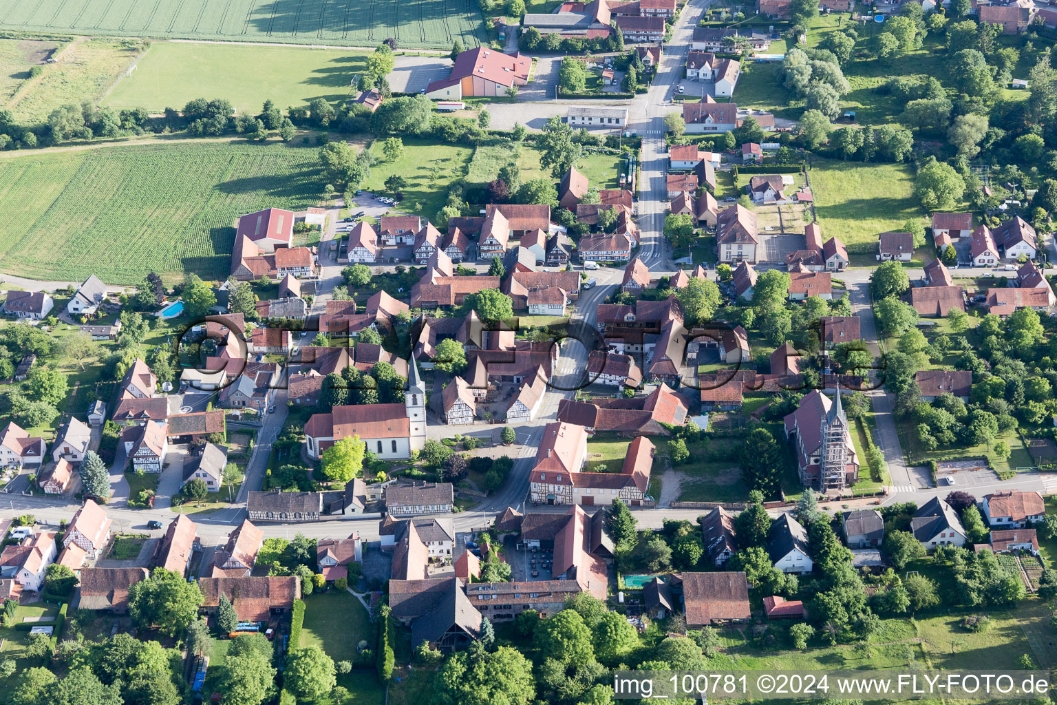 Kutzenhausen in the state Bas-Rhin, France out of the air