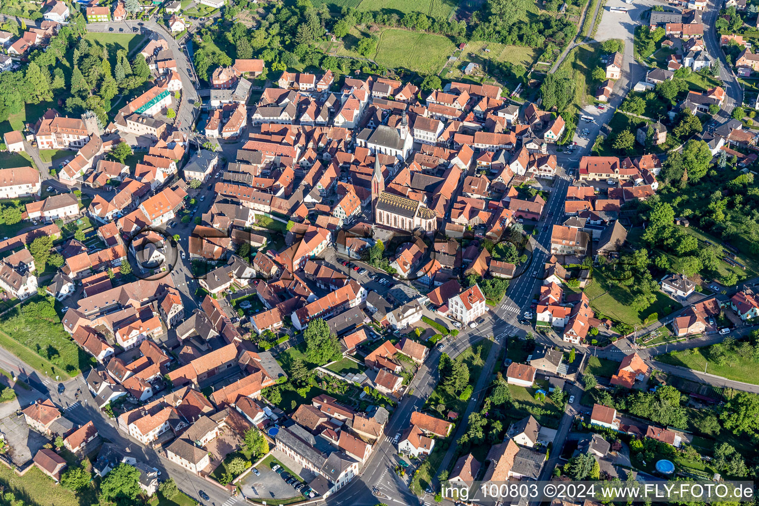 Village view in Woerth in Grand Est, France