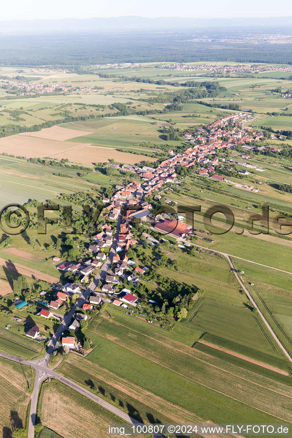 Forstheim in the state Bas-Rhin, France from the plane