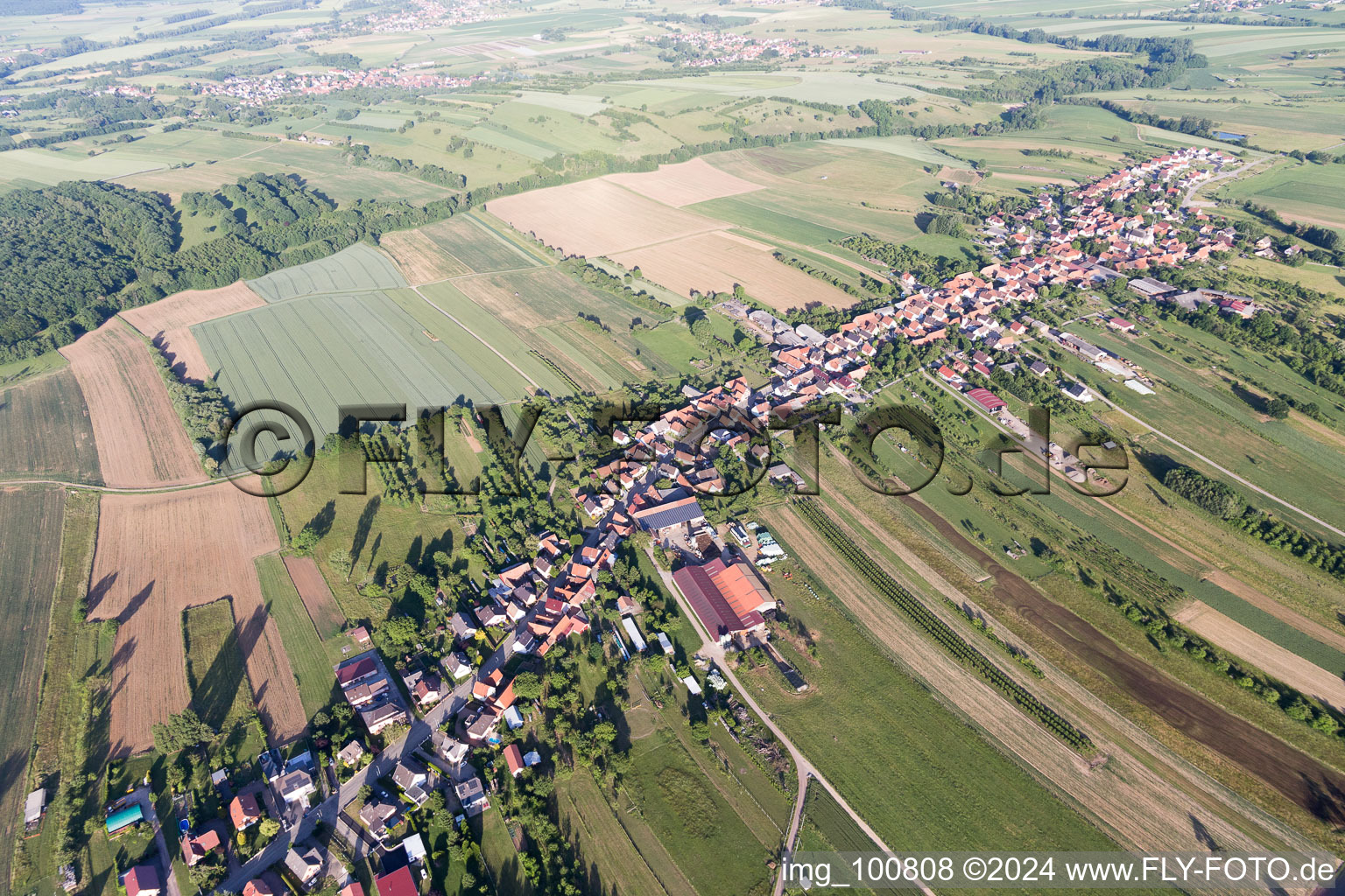 Bird's eye view of Forstheim in the state Bas-Rhin, France