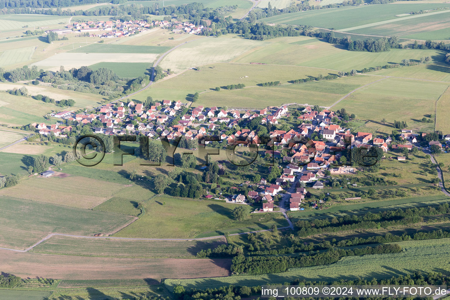 Oblique view of Morsbronn-les-Bains in the state Bas-Rhin, France