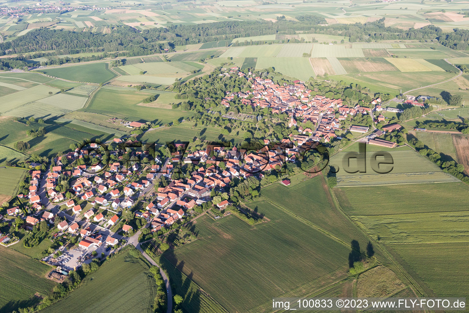 Hunspach in the state Bas-Rhin, France out of the air