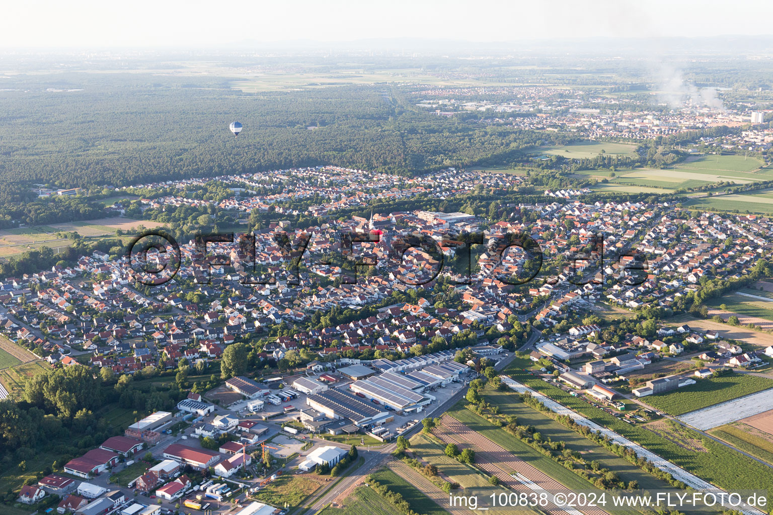 Drone image of Dudenhofen in the state Rhineland-Palatinate, Germany