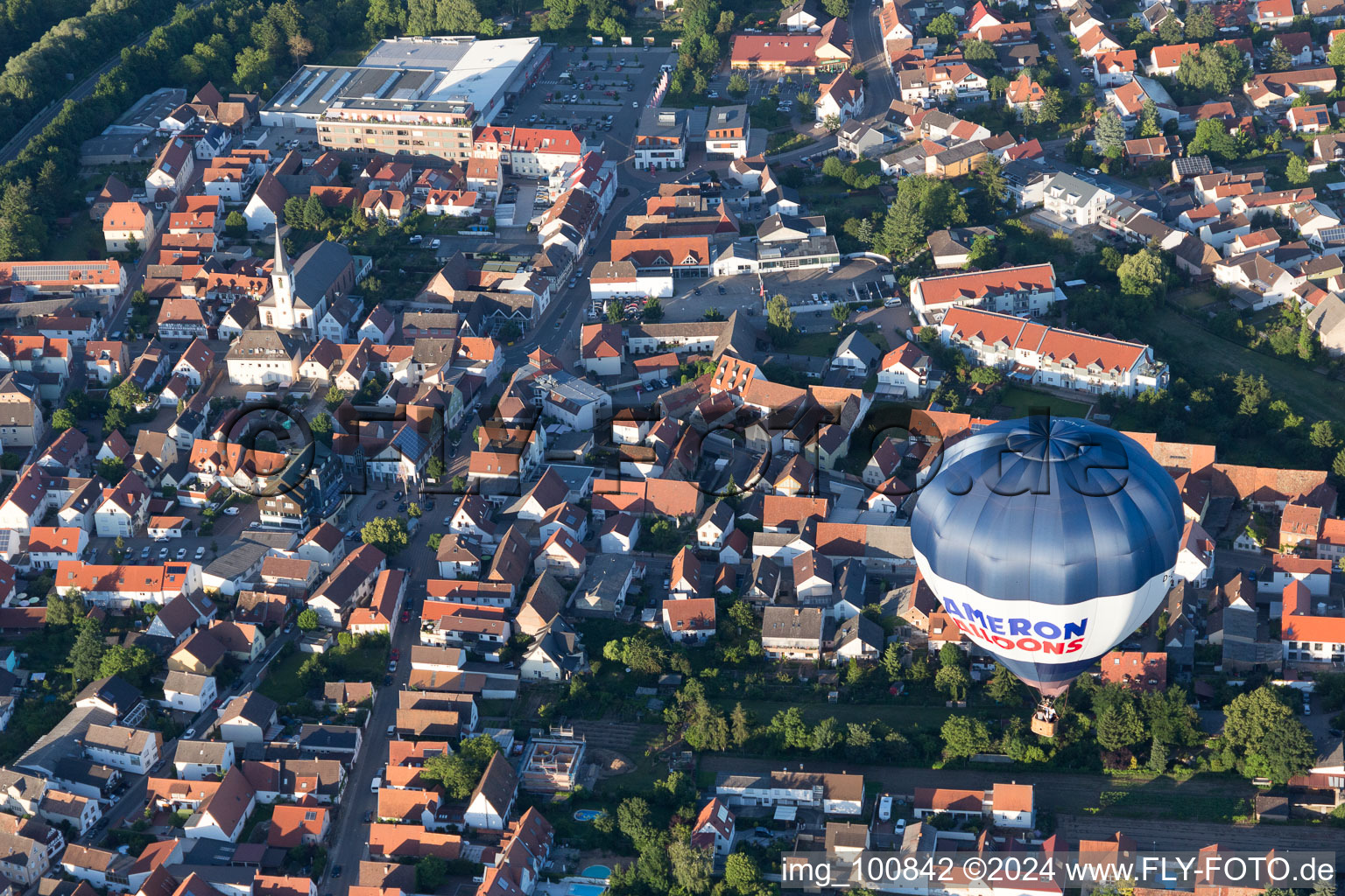 Aerial view of Dudenhofen in the state Rhineland-Palatinate, Germany