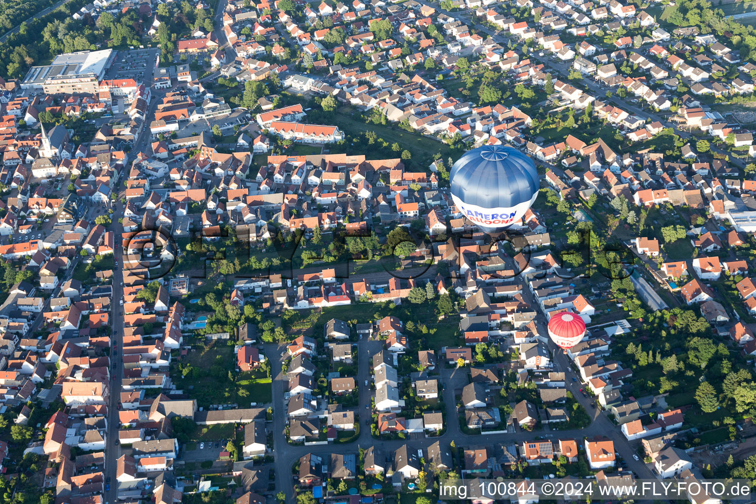 Oblique view of Dudenhofen in the state Rhineland-Palatinate, Germany