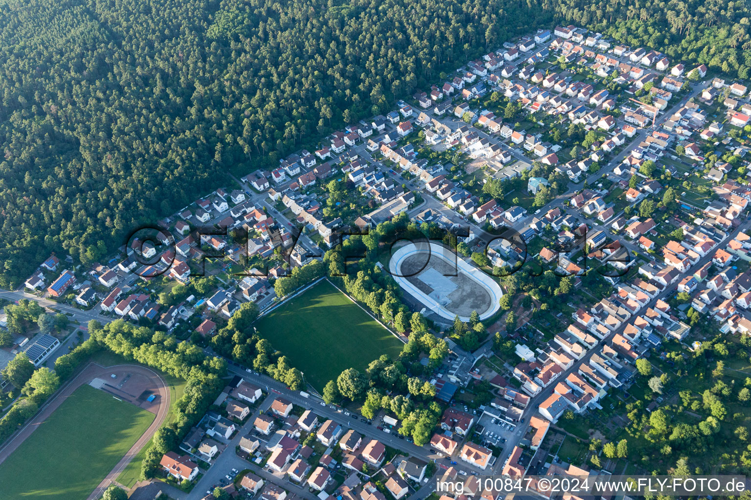 Dudenhofen in the state Rhineland-Palatinate, Germany seen from above