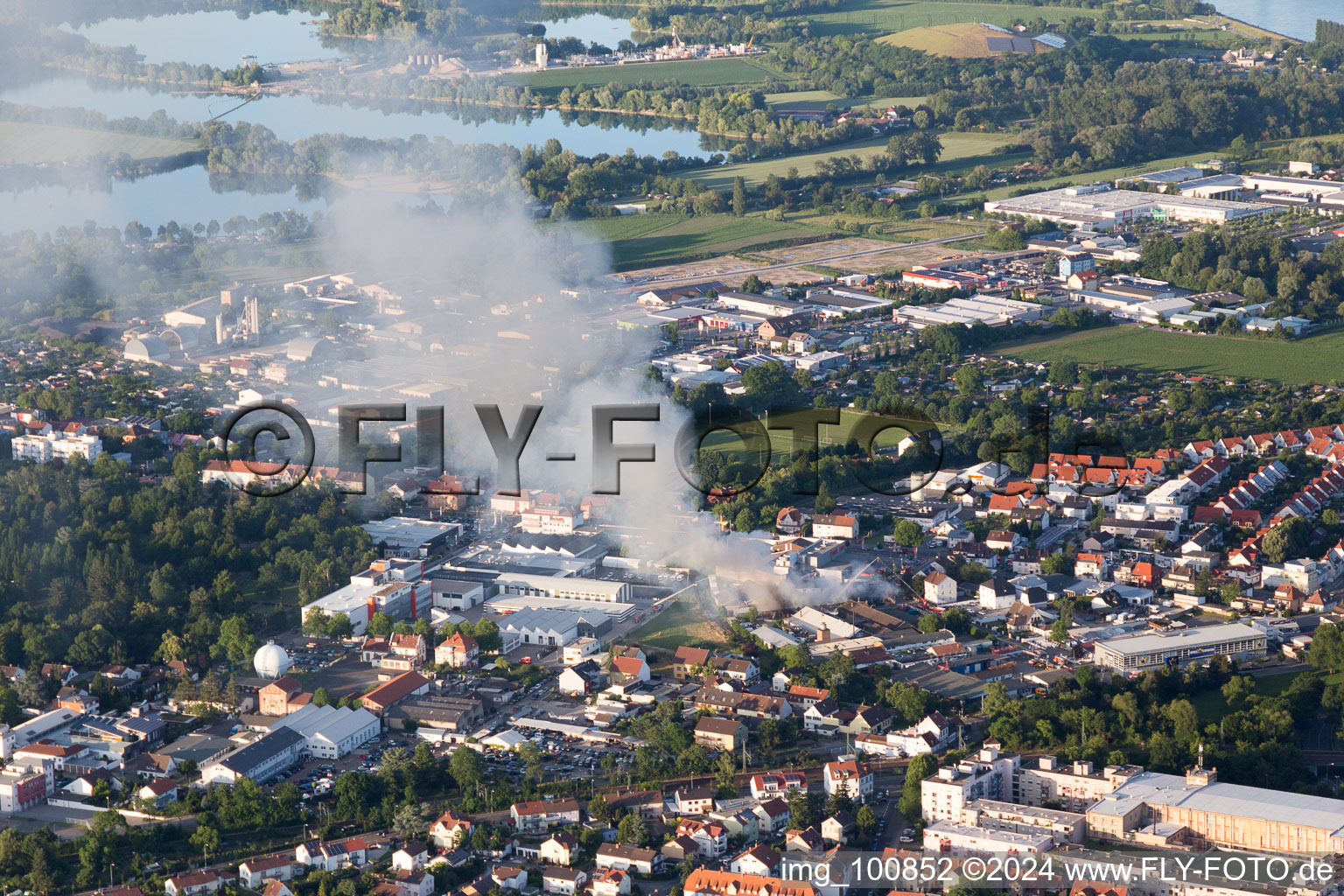 Speyer in the state Rhineland-Palatinate, Germany seen from above