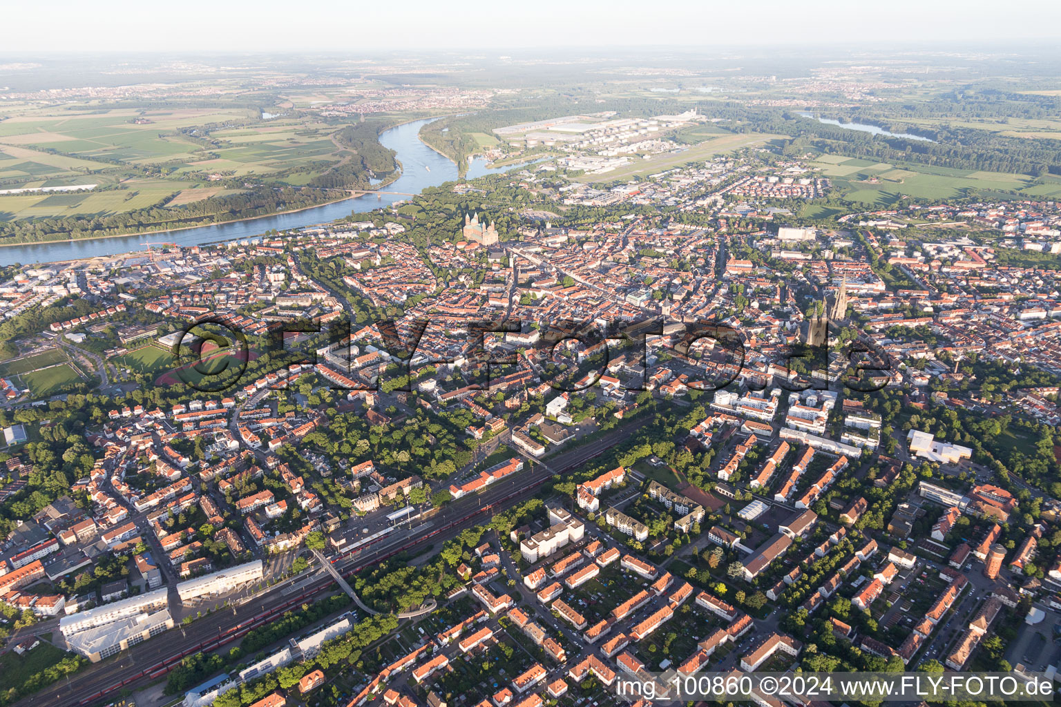 Speyer in the state Rhineland-Palatinate, Germany from a drone