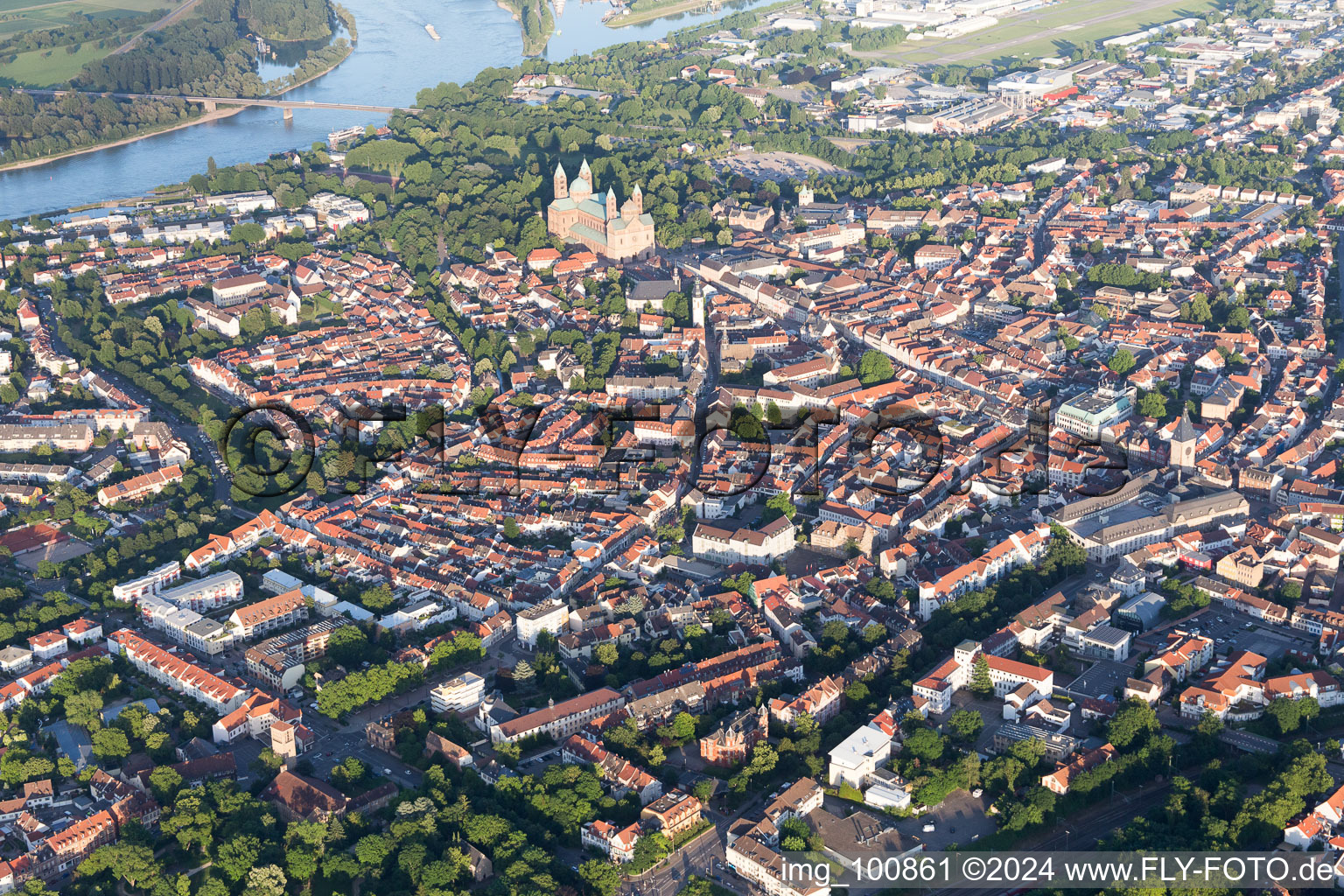 Speyer in the state Rhineland-Palatinate, Germany seen from a drone