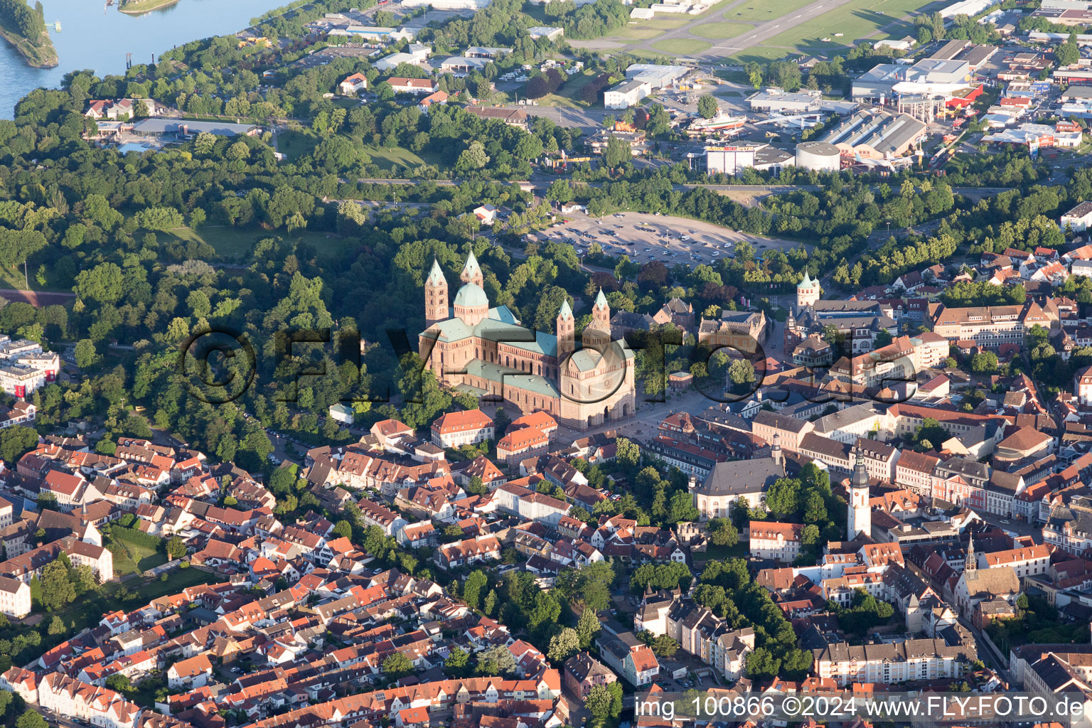 Aerial view of Speyer in the state Rhineland-Palatinate, Germany