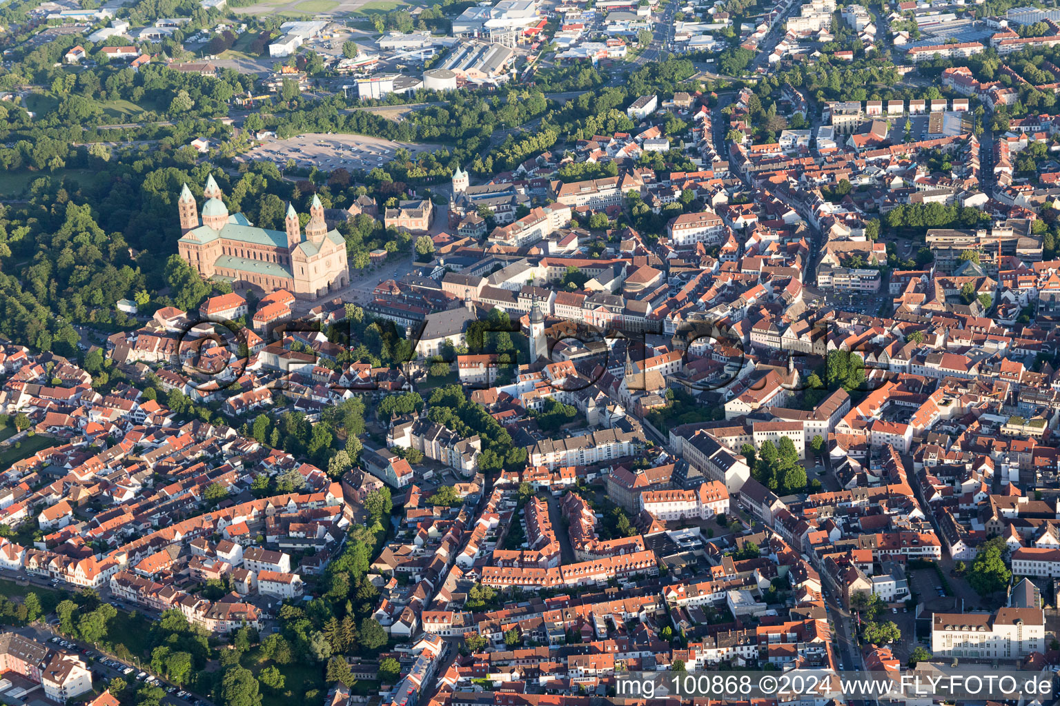 Aerial photograpy of Speyer in the state Rhineland-Palatinate, Germany