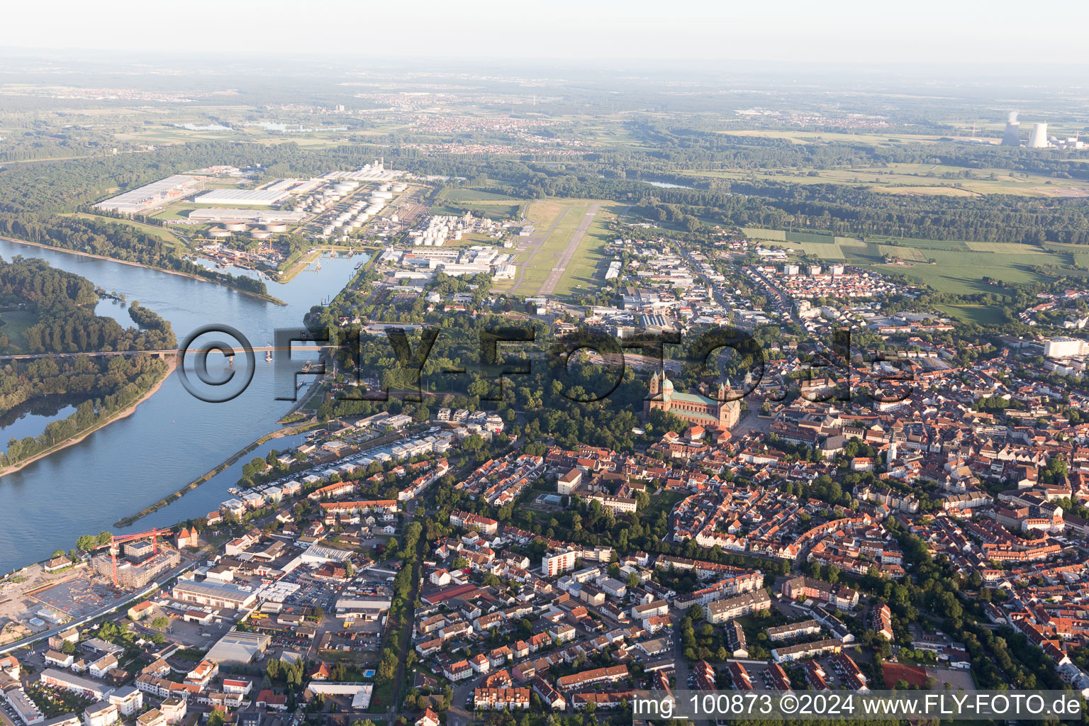 Oblique view of Speyer in the state Rhineland-Palatinate, Germany