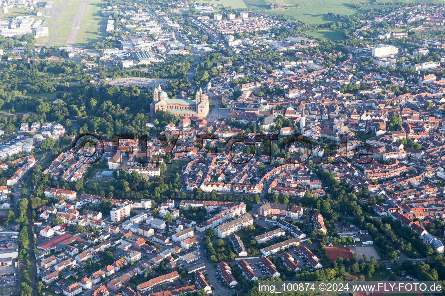 Speyer in the state Rhineland-Palatinate, Germany from above