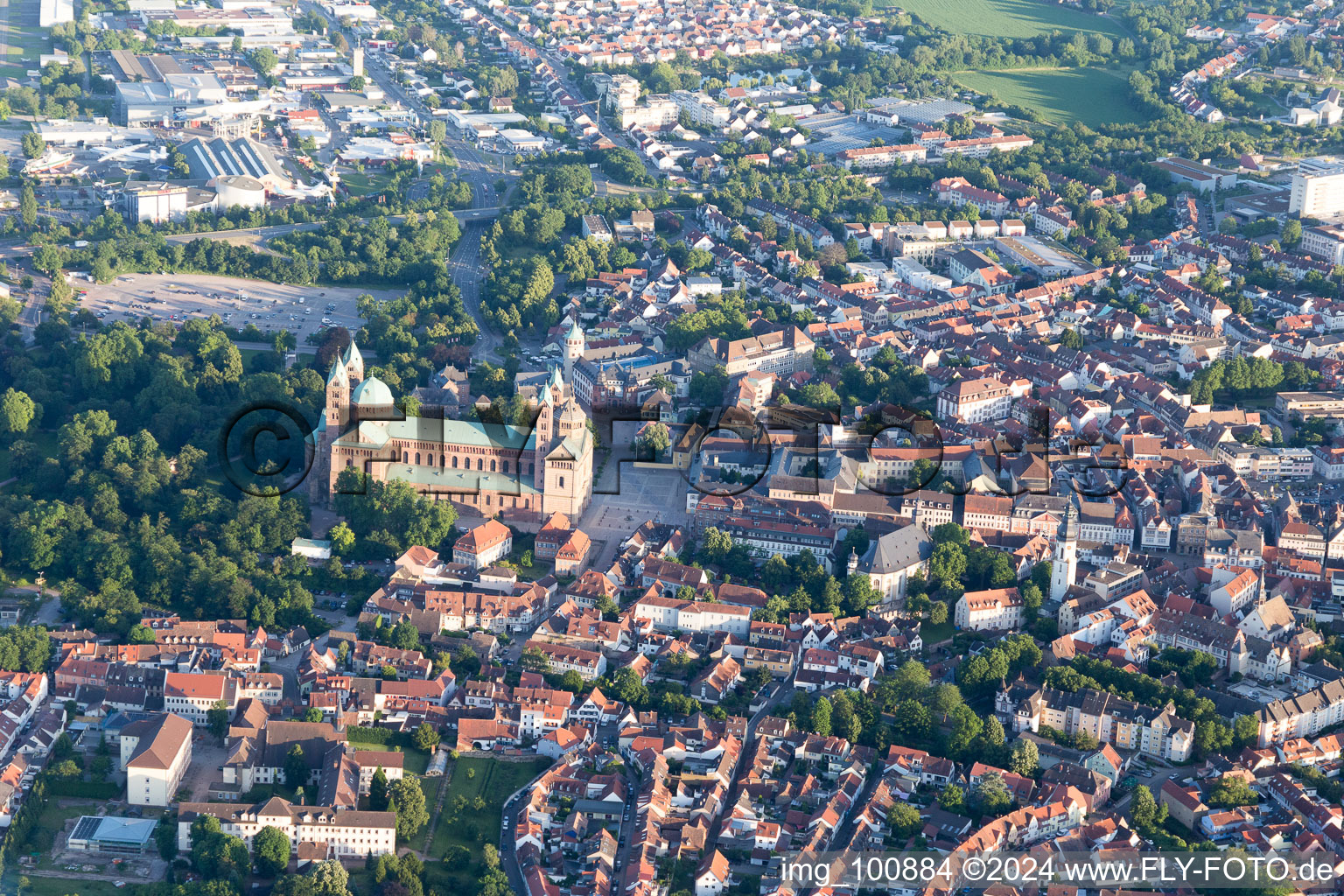 Bird's eye view of Speyer in the state Rhineland-Palatinate, Germany