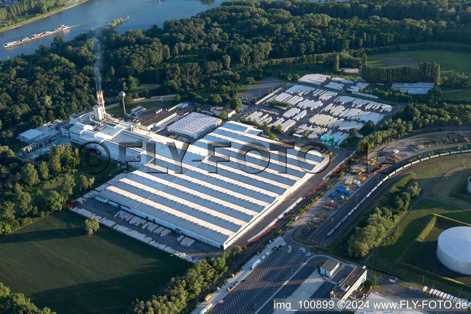 Aerial photograpy of Industrial area south in Speyer in the state Rhineland-Palatinate, Germany