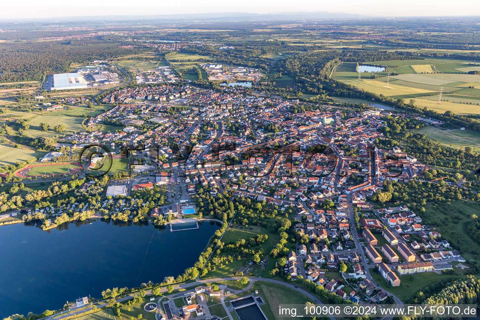 Philippsburg in the state Baden-Wuerttemberg, Germany out of the air