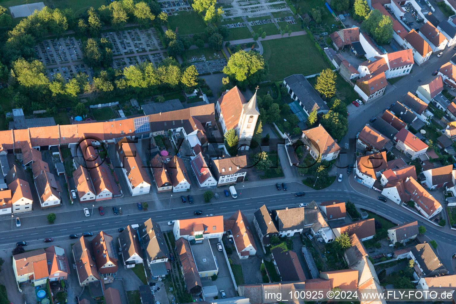 Dettenheim in the state Baden-Wuerttemberg, Germany seen from a drone