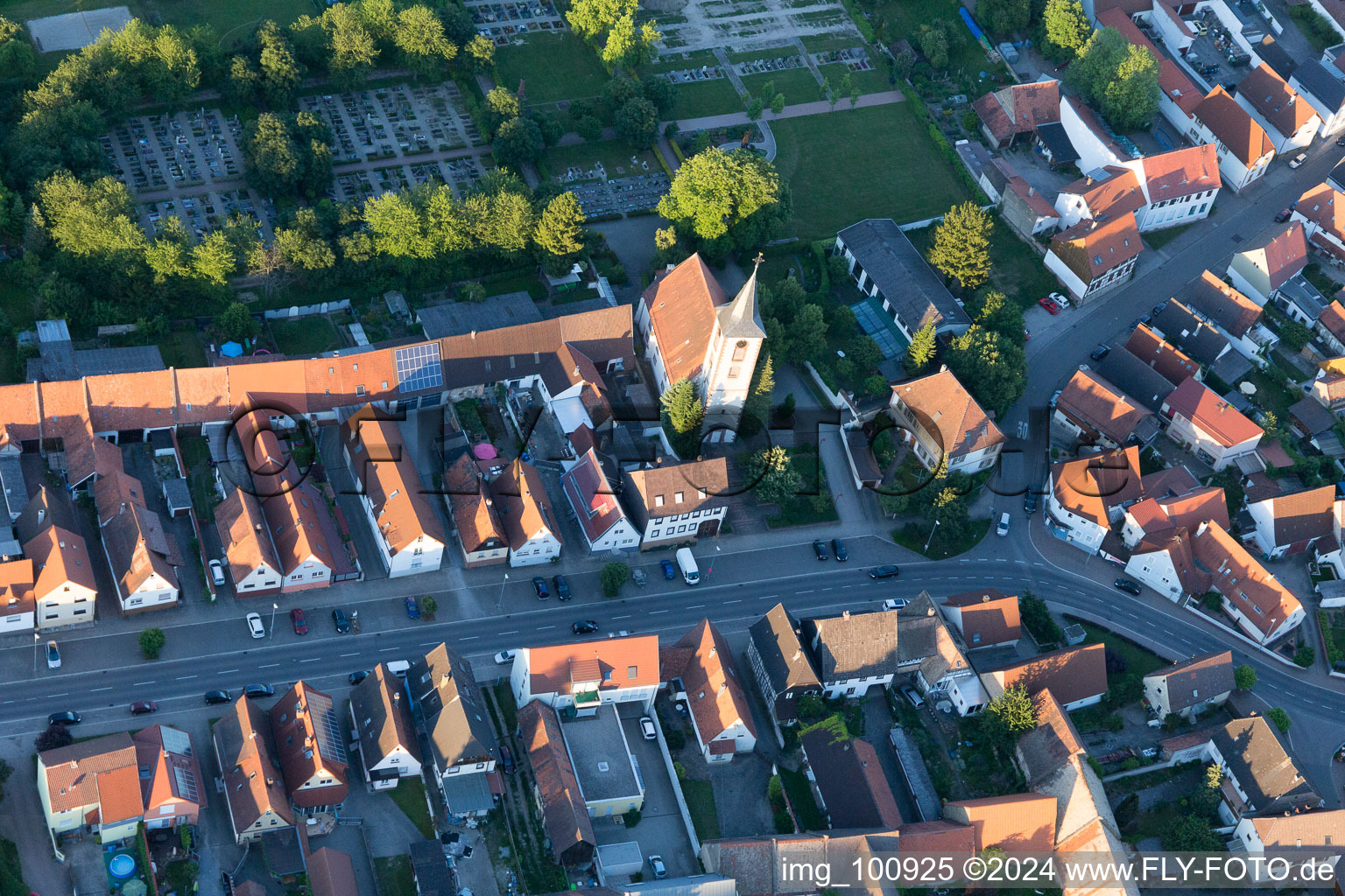 Church in the district Liedolsheim in Dettenheim in the state Baden-Wuerttemberg, Germany