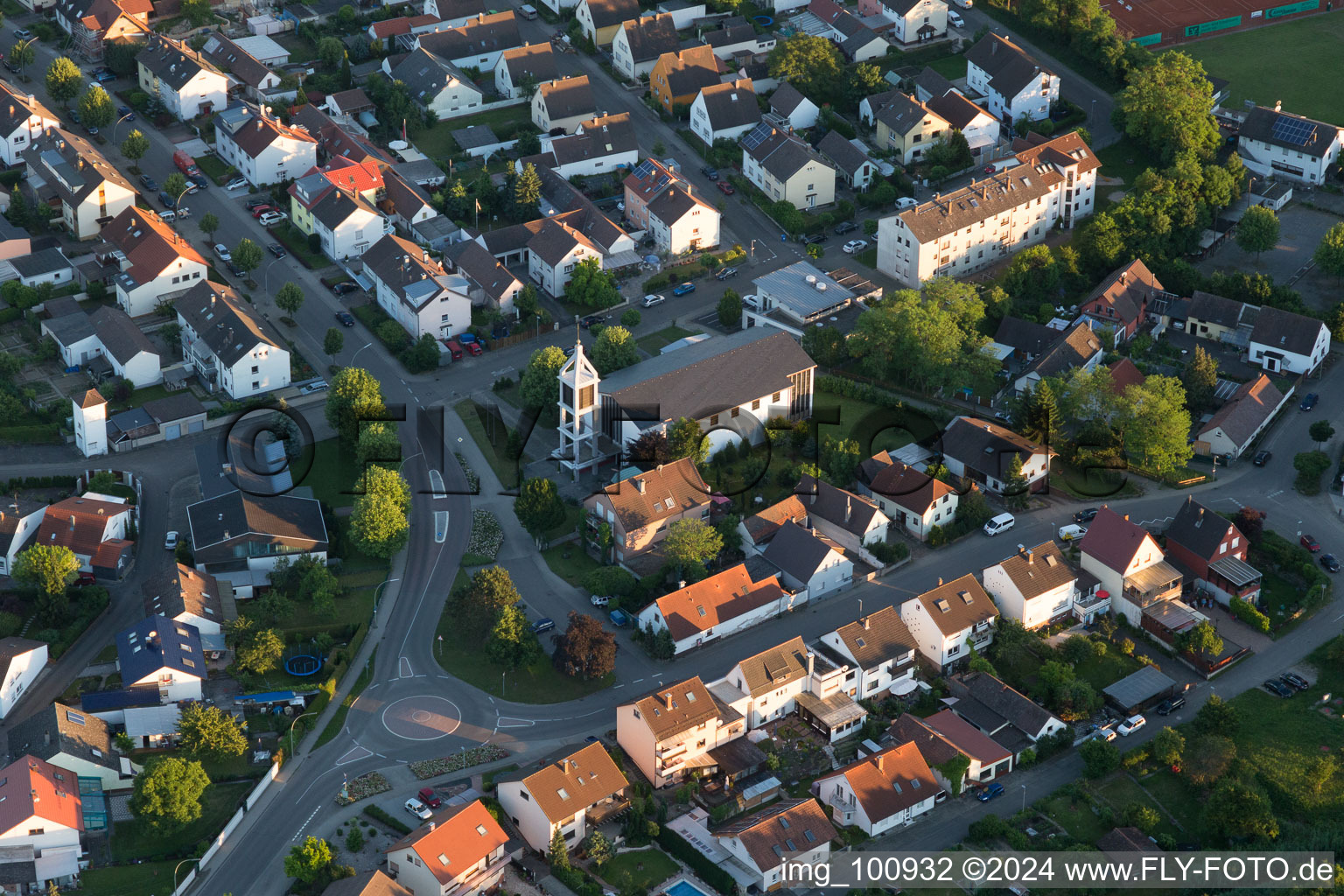 Mary Queen Church in the district Linkenheim in Linkenheim-Hochstetten in the state Baden-Wuerttemberg, Germany